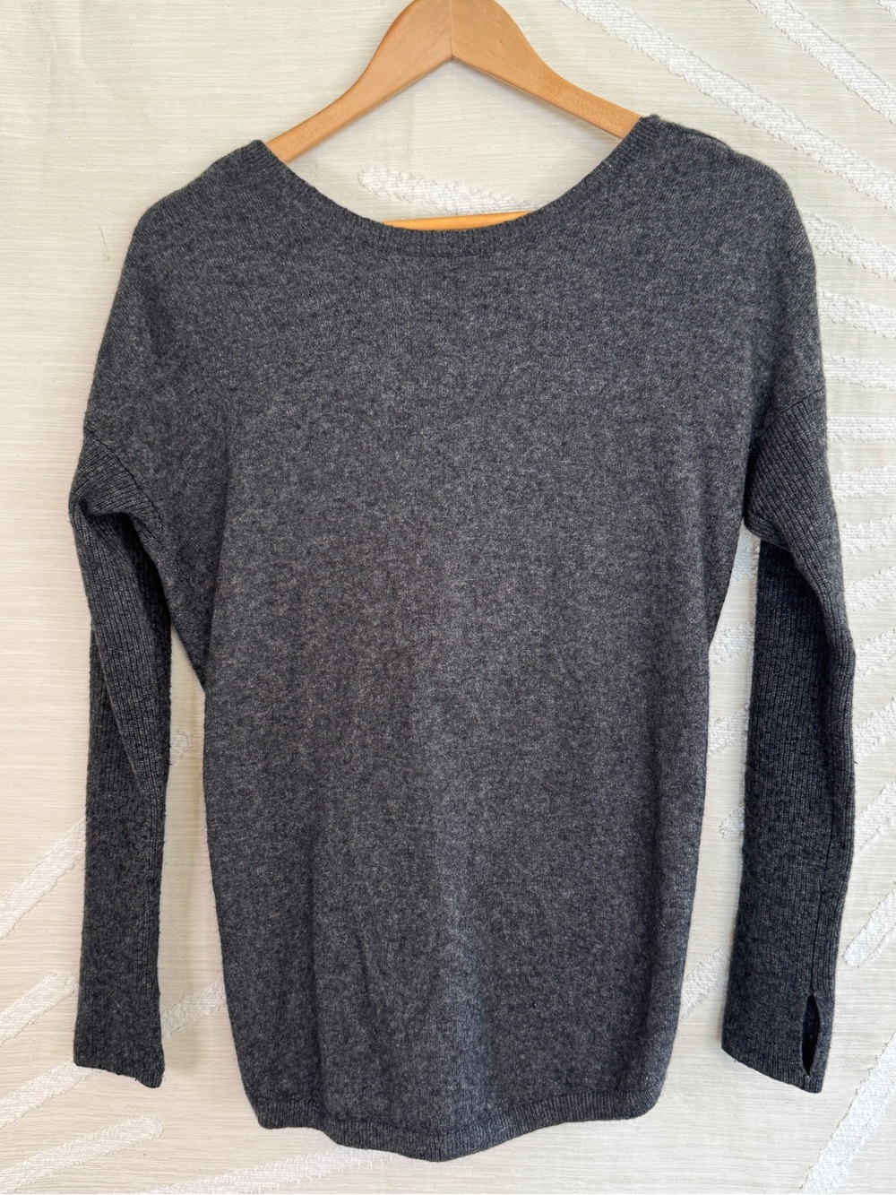 Athleta Women’s XS Finale Gray Wool Cashmere Draped Wrap Sweater - Picture 3 of 7